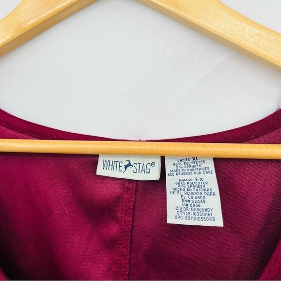 White Stag Vintage Velour Overall Dress Burgundy - Picture 2 of 3